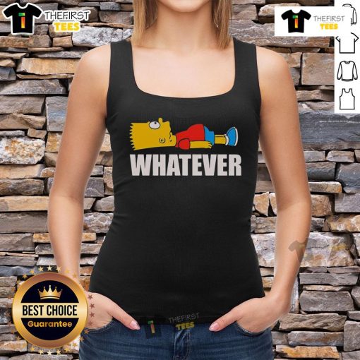 Good Bart Simpson Whatever tank top featuring a vibrant graphic of Bart with a laid-back attitude, perfect for casual wear.