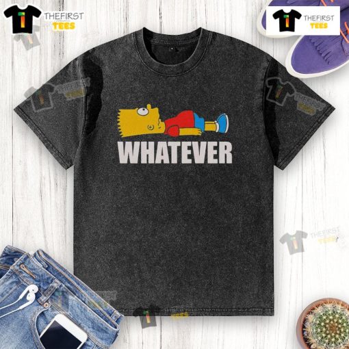 Good Bart Simpson Whatever Washed T-Shirt featuring a vibrant graphic of Bart with a casual, relaxed fit design.