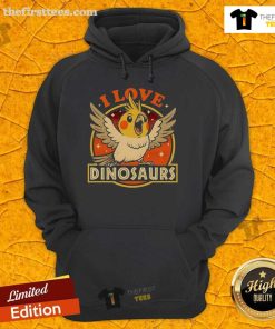 Good Bird Love Dinosaurs hoodie featuring a playful dinosaur graphic, perfect for cozy, fun casual wear.