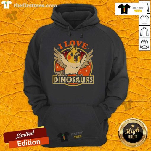 Good Bird Love Dinosaurs hoodie featuring a playful dinosaur graphic, perfect for cozy, fun casual wear.