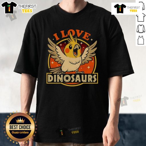 Good Bird Love Dinosaurs T-Shirt featuring colorful dinosaur graphics and a playful design for dino lovers.