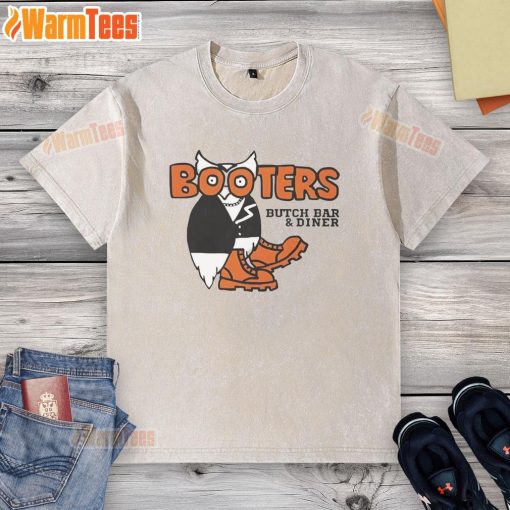 Alt Text: Good Booters Butch Bar and Diner washed t-shirt featuring a vintage design, perfect for casual wear.
