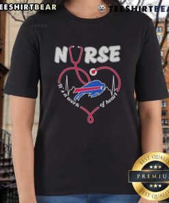 Alt Text: Good Buffalo Bills Nurse It's A Work Of Heart Heartbeat Ladies Tee showcasing a stylish design for fans and healthcare workers.