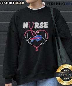 Good Buffalo Bills Nurse Heartbeat Sweatshirt showcasing a heart design, perfect for healthcare fans and team supporters.