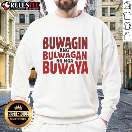 Alt Text: Good Buwagin Bulwagan Ang Ng Mga Buwaya Sweatshirt featuring a vibrant crocodile design and cozy fit.