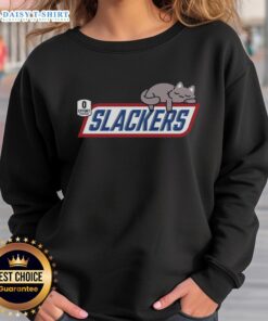 Cozy 'Good Cat Slackers' sweatshirt featuring a playful cat design, perfect for everyday wear and lounging.