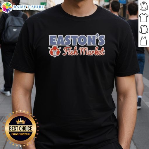 Alt Text: Good Catch Of The Day Cam Eastons Fish Market T-Shirt featuring a vibrant fish graphic and stylish design.