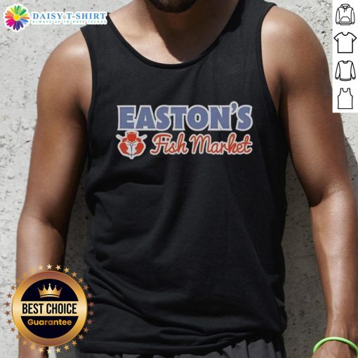 Good Catch of the Day: Cam Easton's Fish Market tank top featuring vibrant fish graphics and a stylish design.
