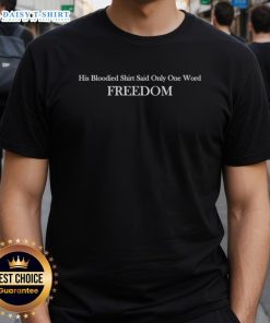 Good Charlie Kirk wearing a bloodied 'Freedom' T-shirt, symbolizing resilience and the fight for liberty.