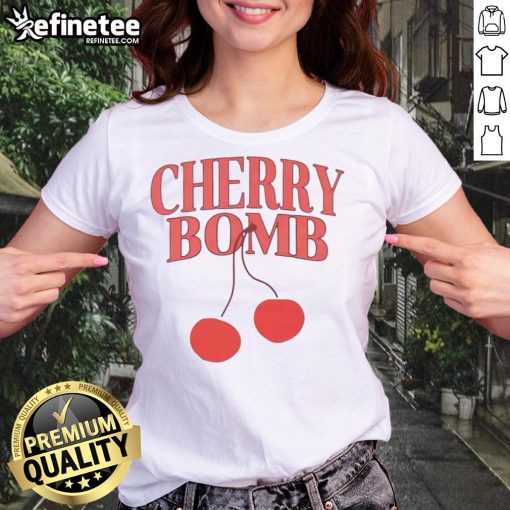 Good Cherry Bomb tee for women featuring a cherry design, perfect for adding flair to a beautiful life.