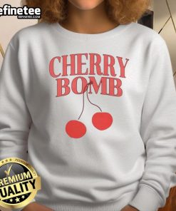 Alt Text: Cozy 'Good Cherry Bomb' sweatshirt featuring a cherry design, perfect for a stylish and beautiful life.