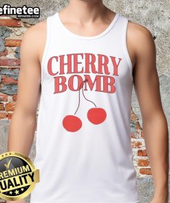 Good Cherry Bomb tank top with a cherry design on a beautiful life theme, perfect for casual summer outfits.