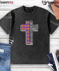 Alt Text: Good Clemson Tigers I Can Do All Things Through Christ Who Strengthens Me washed t-shirt in vibrant orange.