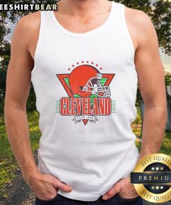 Good Cleveland Estd 1946 football helmet tank top for sports fans featuring stars design, perfect for game day attire.