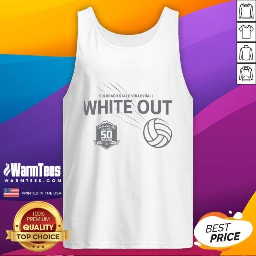 Good Colorado State Volleyball White Out 2025 tank top featuring a bold design, perfect for game day support.