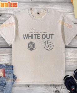 Alt Text: Good Colorado State Volleyball White Out 2025 washed t-shirt featuring vibrant team colors and logo.