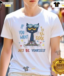 Good Cool Cat 'Just Be You' T-Shirt design featuring a cool cat graphic, perfect for expressing individuality and style.