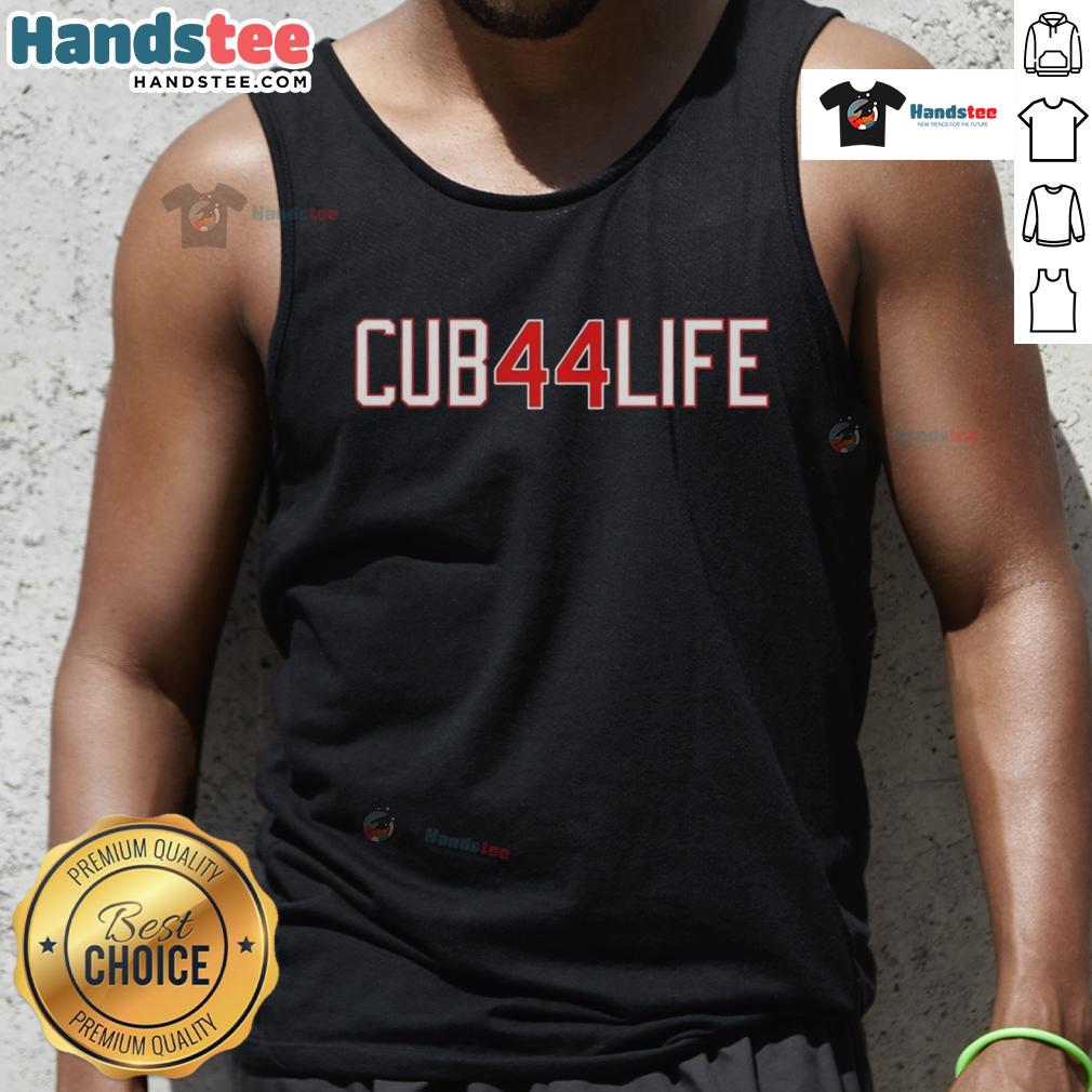 Good Cub44Llife Anthony Rizzo Chicago Cubs Tank Top Alt Text: Anthony Rizzo wearing a Chicago Cubs tank top, showcasing team spirit and style for CUB44 Life fans.