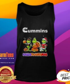 Good Cummins X Grinch cosplay tank top for Happy HalloThanksMas celebration, featuring festive design and vibrant colors.
