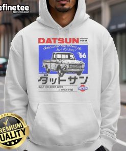 Good Datsun 520 hoodie showcasing vintage style and affordability, perfect for car enthusiasts and casual wear.