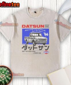 Good Datsun 520 T-shirt featuring a vintage design, showcasing style and affordability in automotive-themed apparel.