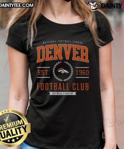 Alt Text: Stylish Denver Broncos football club ladies tee featuring the team's logo and vibrant colors for passionate fans.