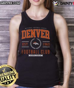 Good Denver Broncos Football Club tank top featuring team colors and logo, perfect for fans and warm weather wear.