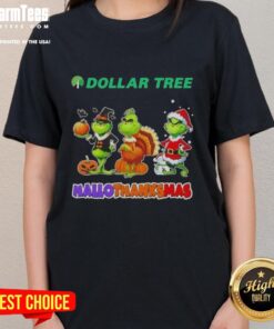 Cheerful ladies in Good Dollar Tree X Grinch cosplay for Happy HalloThanksMas, showcasing festive holiday spirit.