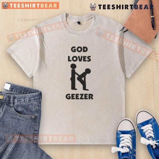 Alt Text: Good Dominic Fike God Loves Geezer washed t-shirt featuring a stylish graphic design in a casual fit.