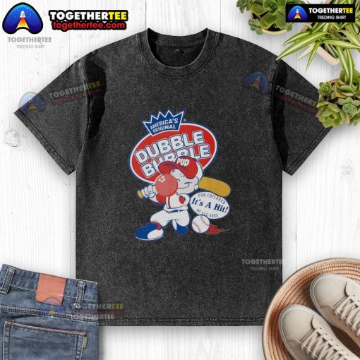 Good Dubble Bubble It's a Hit washed t-shirt featuring vibrant colors and playful design, perfect for casual wear.