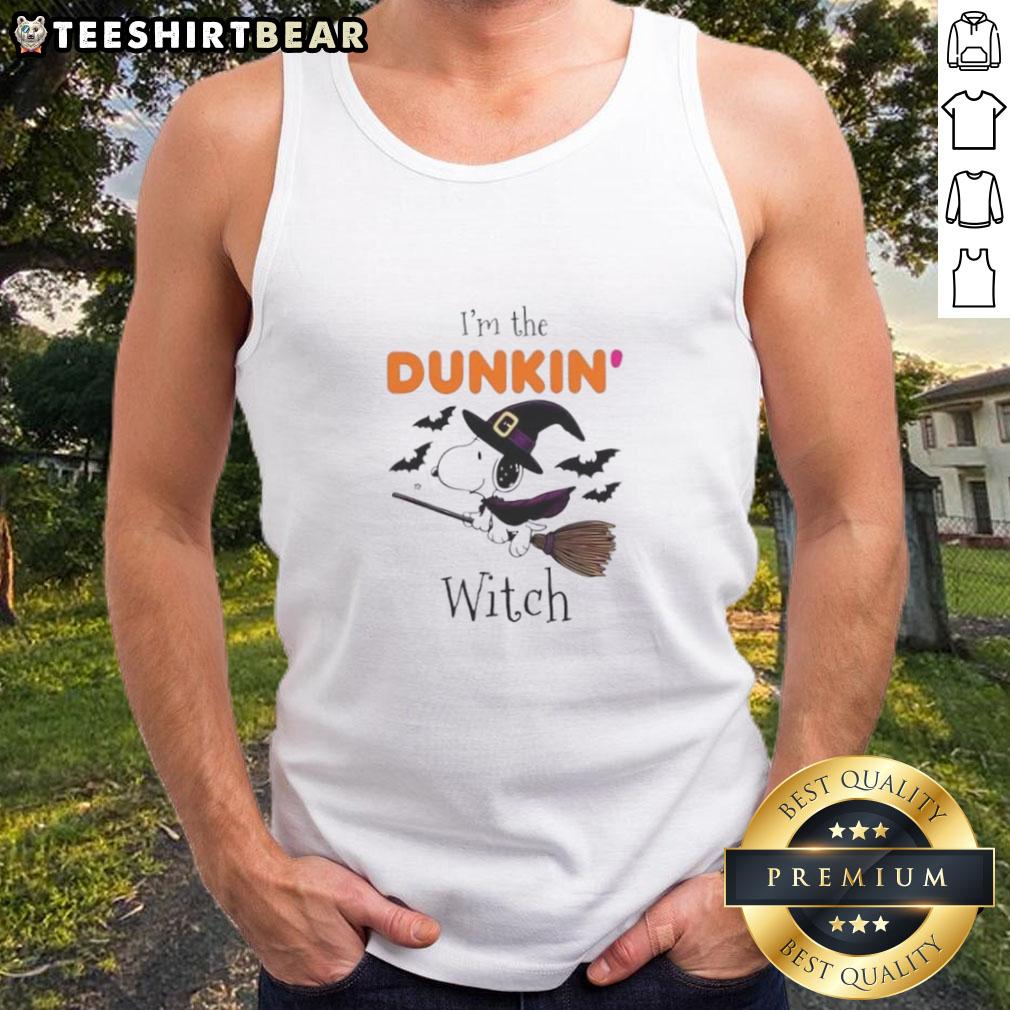Good Dukin Donuts X Snoopy I'M The Witch Halloween Tank Top Good Dukin Donuts x Snoopy I'm The Witch Halloween Tank Top featuring vibrant graphics for festive fall style.