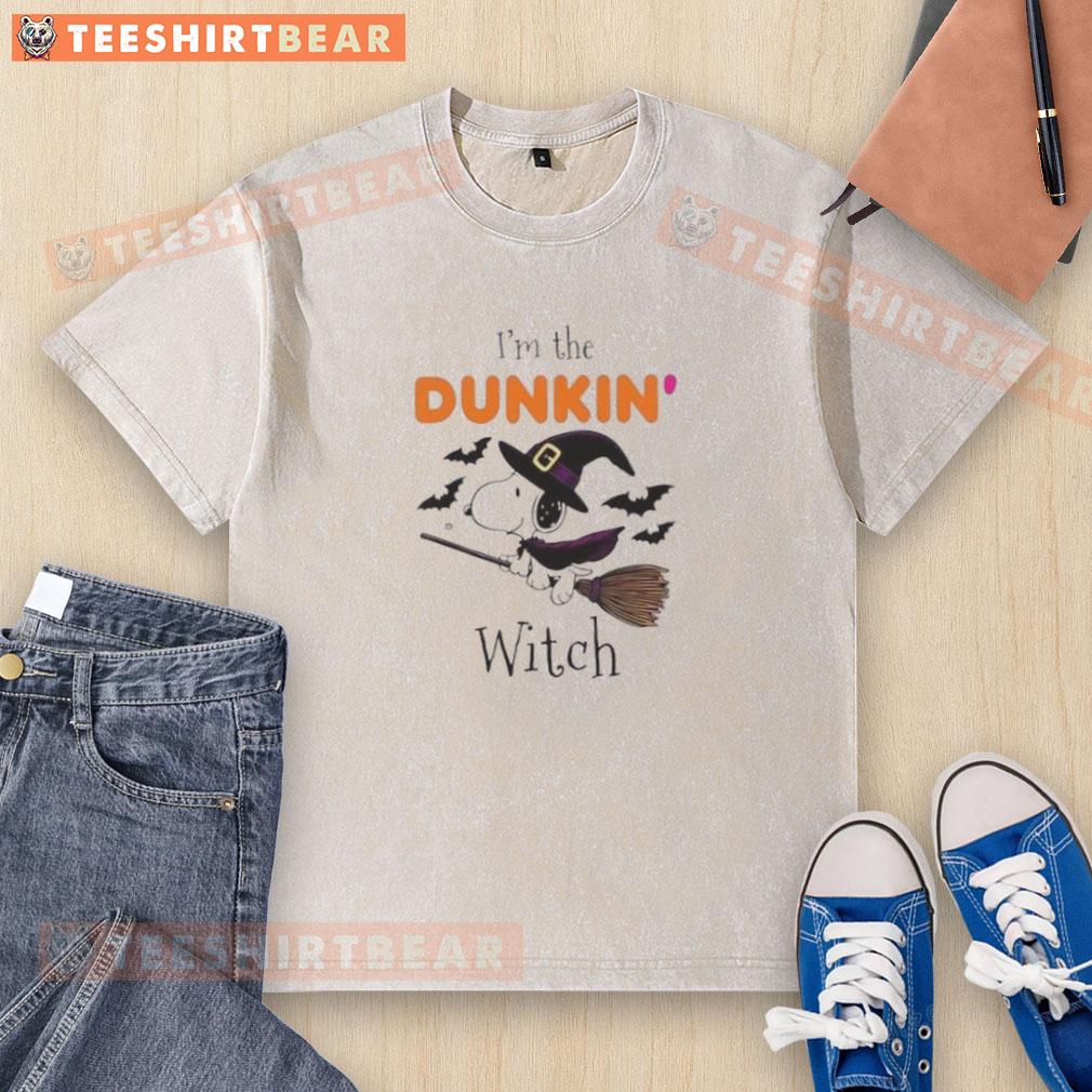 Good Dukin Donuts X Snoopy I'M The Witch Halloween Washed T Shirt Good Dukin Donuts x Snoopy I'm The Witch Halloween washed t-shirt featuring a whimsical design perfect for spooky season.
