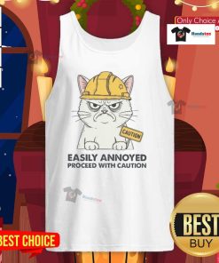 Good Easily Annoyed Process With Caution Tank Top design featuring playful graphics and bold text for casual wear.