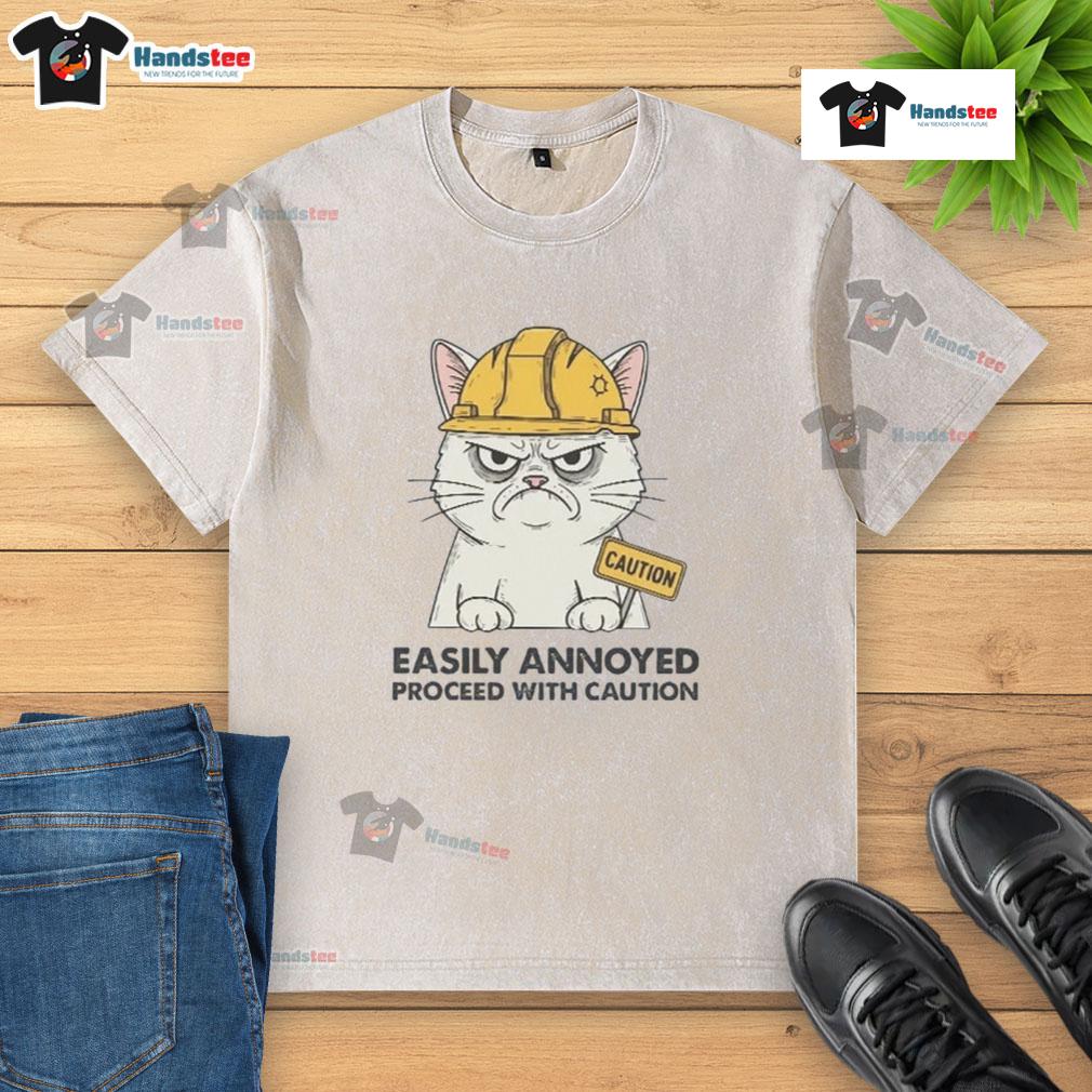 Good Easily Annoyed Process With Caution Washed T Shirt Good Easily Annoyed Process With Caution washed t-shirt design featuring humorous graphics and bold typography.