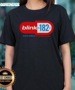 Good Enema of the State Blink-182 ladies tee featuring iconic album art and stylish design for fans of pop-punk fashion.