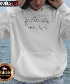 Good Facts Are Sacred Hoodie in black, featuring a bold graphic print, perfect for casual and statement wear.