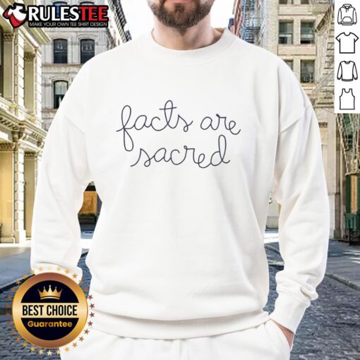 Good Facts Are Sacred sweatshirt in cozy fabric, featuring a unique graphic design, perfect for casual wear and statement style.