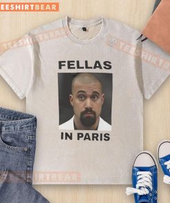 Good Fellas in Paris meme on a washed t-shirt featuring iconic characters in a humorous scene.