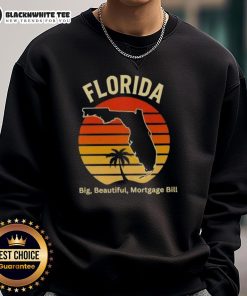 Vintage sweatshirt featuring 'Good Florida Big Beautiful Mortgage Bill' design, perfect for casual style and comfort.