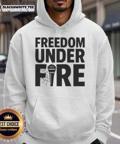 Charlie Kirk hoodie featuring 'Good Freedom Under Fire' slogan, perfect for expressing your commitment to liberty and free speech.