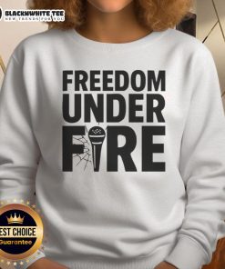 Good Freedom Under Fire Charlie Kirk sweatshirt featuring bold graphics and a stylish design for passionate supporters.