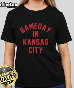 Good Gameday in Kansas City ladies tee featuring vibrant team colors and stylish design for game day excitement.