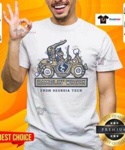 Good Georgia Tech Yellow Jackets Football Ramblin Wreck Ringer T-Shirt featuring vibrant team colors and logo design.