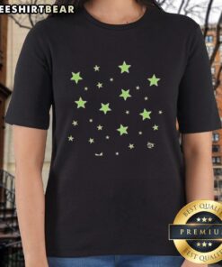 Good Glow in the Dark Stars Ladies Tee featuring a vibrant starry design perfect for night-time wear.