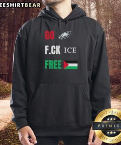 Good Go Birds F.C. Ice Free Palestine Flag hoodie featuring Philadelphia Eagles design for fans and supporters.