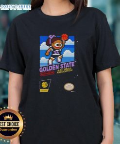 Good Golden State Valkyries Basketball 8-bit ladies tee featuring vibrant retro graphics and team colors.