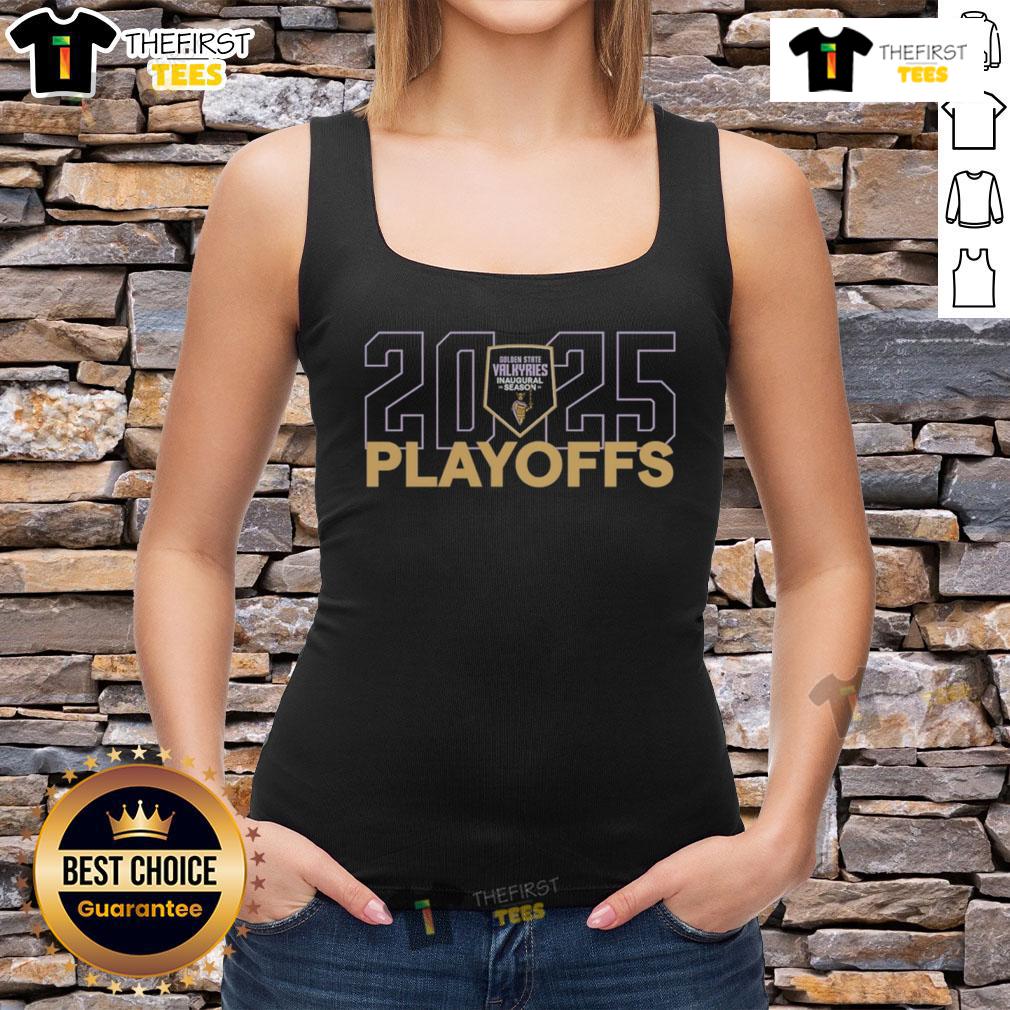 Good Golden State Valkyries Inaugural Season 2025 Wnba Playoffs Tank Top Good Golden State Valkyries Inaugural Season 2025 WNBA Playoffs tank top featuring team colors and logo.