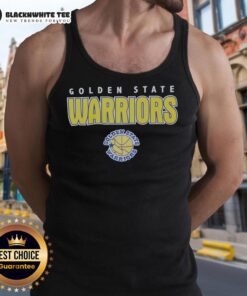 Good Golden State Warriors Throwback Tank Top featuring retro colors and logo, perfect for fans and casual wear.