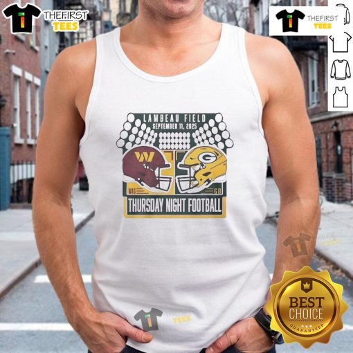Good Green Bay Packers vs Washington Commanders Thursday Night Football helmet tank top for fans and sports enthusiasts.