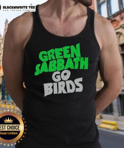 Alt Text: Good Green Sabbath Go Birds Philadelphia Eagles tank top featuring vibrant design for fans and supporters.